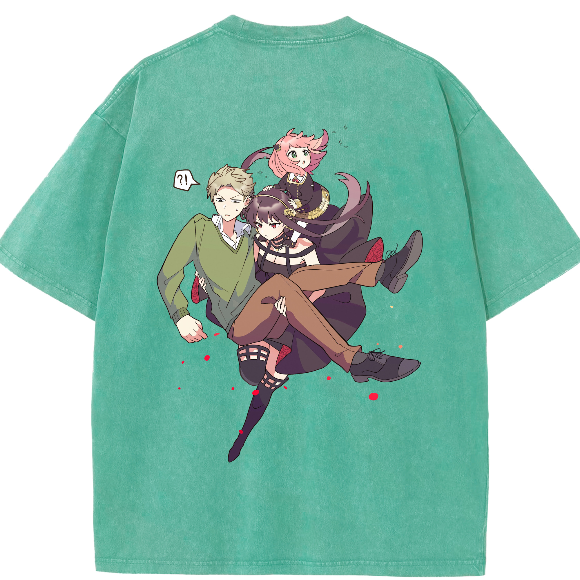 （画像用） SPY×FAMILY间谍家家酒 綿100% ヴィンテージ風 半袖Tシャツ（背面プリント）